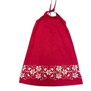 Hanna Andersson Pink Cotton Halter Floral Sun Dress Size 110 4/5